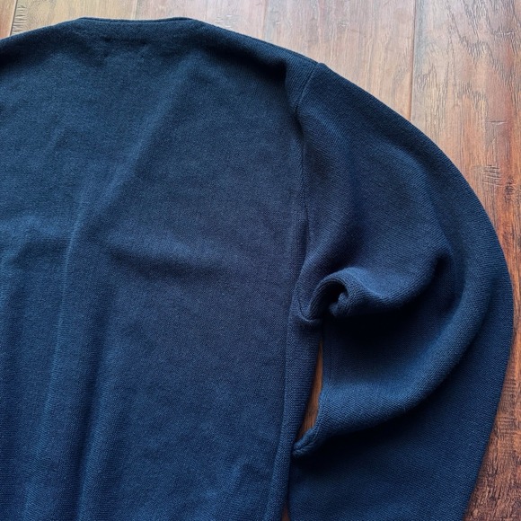 Vintage IZOD Golf Cardigan Sweater 90s Mens Large Navy Blue Embroidered Logo - Picture 14 of 16